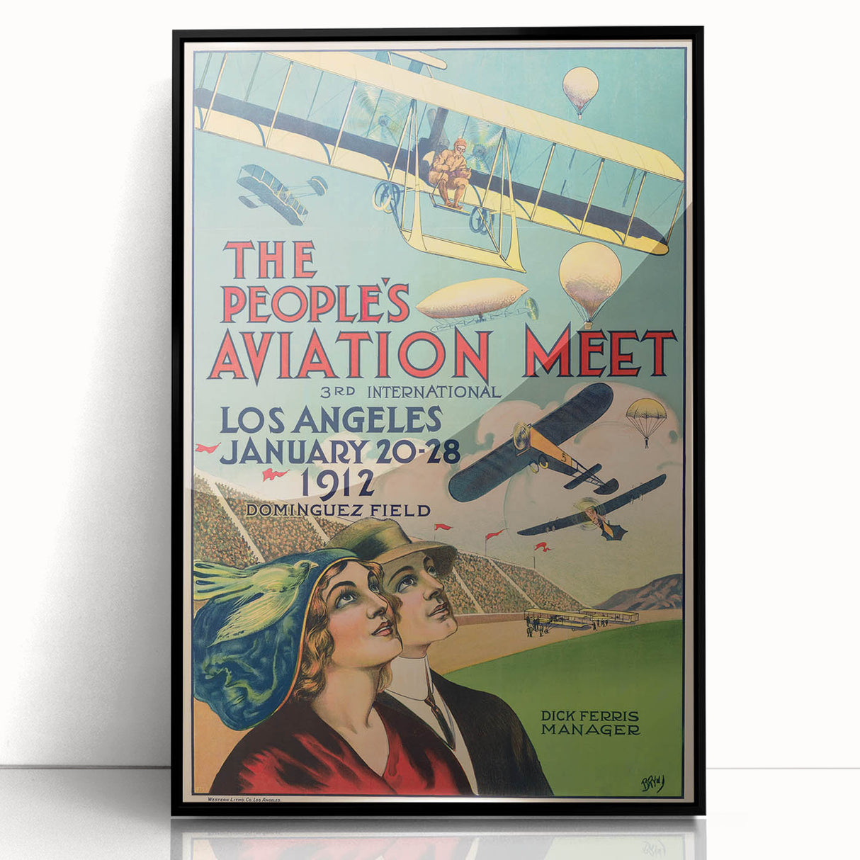 Vintage Aviation Poster – Retro Flight Meet Art Print