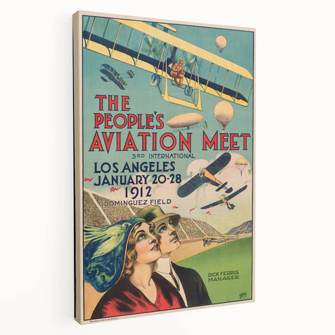 Vintage Aviation Poster – Retro Flight Meet Art Print
