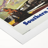 Shasta Route Vintage Travel Poster – Scenic Train Adventure Art