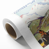 Shasta Route Vintage Travel Poster – Scenic Train Adventure Art