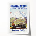 Shasta Route Vintage Travel Poster – Scenic Train Adventure Art