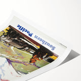 Shasta Route Vintage Travel Poster – Scenic Train Adventure Art