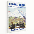 Shasta Route Vintage Travel Poster – Scenic Train Adventure Art