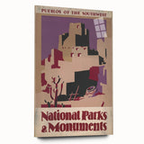 Pueblos of the Southwest Vintage Travel Poster – National Parks Art