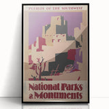 Pueblos of the Southwest Vintage Travel Poster – National Parks Art