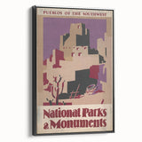 Pueblos of the Southwest Vintage Travel Poster – National Parks Art
