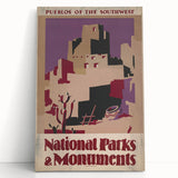 Pueblos of the Southwest Vintage Travel Poster – National Parks Art