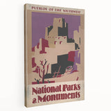 Pueblos of the Southwest Vintage Travel Poster – National Parks Art