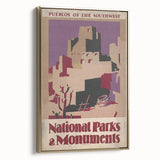 Pueblos of the Southwest Vintage Travel Poster – National Parks Art