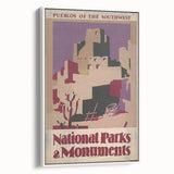 Pueblos of the Southwest Vintage Travel Poster – National Parks Art