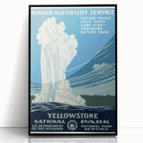Yellowstone National Park Vintage Poster – Geyser Travel Art Print