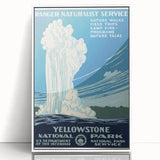 Yellowstone National Park Vintage Poster – Geyser Travel Art Print