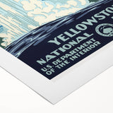 Yellowstone National Park Vintage Poster – Geyser Travel Art Print