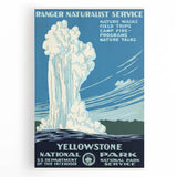 Yellowstone National Park Vintage Poster – Geyser Travel Art Print