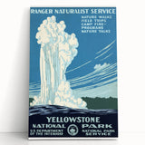 Yellowstone National Park Vintage Poster – Geyser Travel Art Print