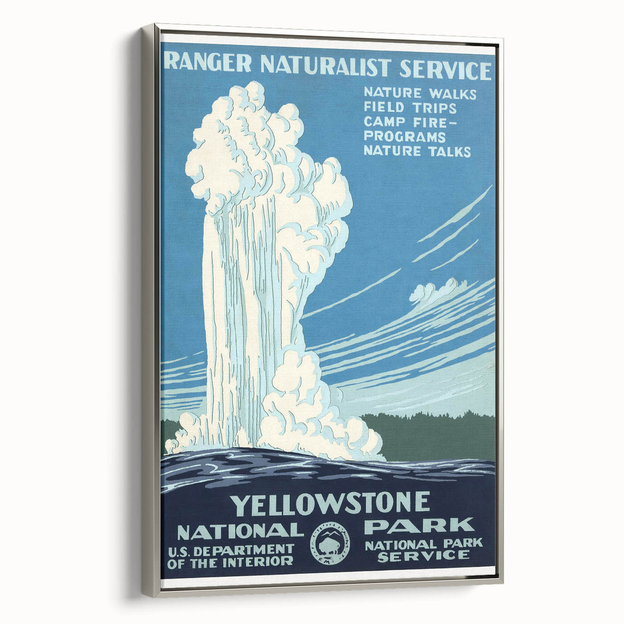 Yellowstone National Park Vintage Poster – Geyser Travel Art Print