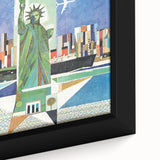 New York Vintage Travel Poster - Retro Statue of Liberty Art