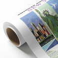 New York Vintage Travel Poster - Retro Statue of Liberty Art