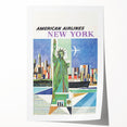 New York Vintage Travel Poster - Retro Statue of Liberty Art