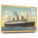 S.S. Queen Mary Poster – Vintage Ocean Liner Travel Art