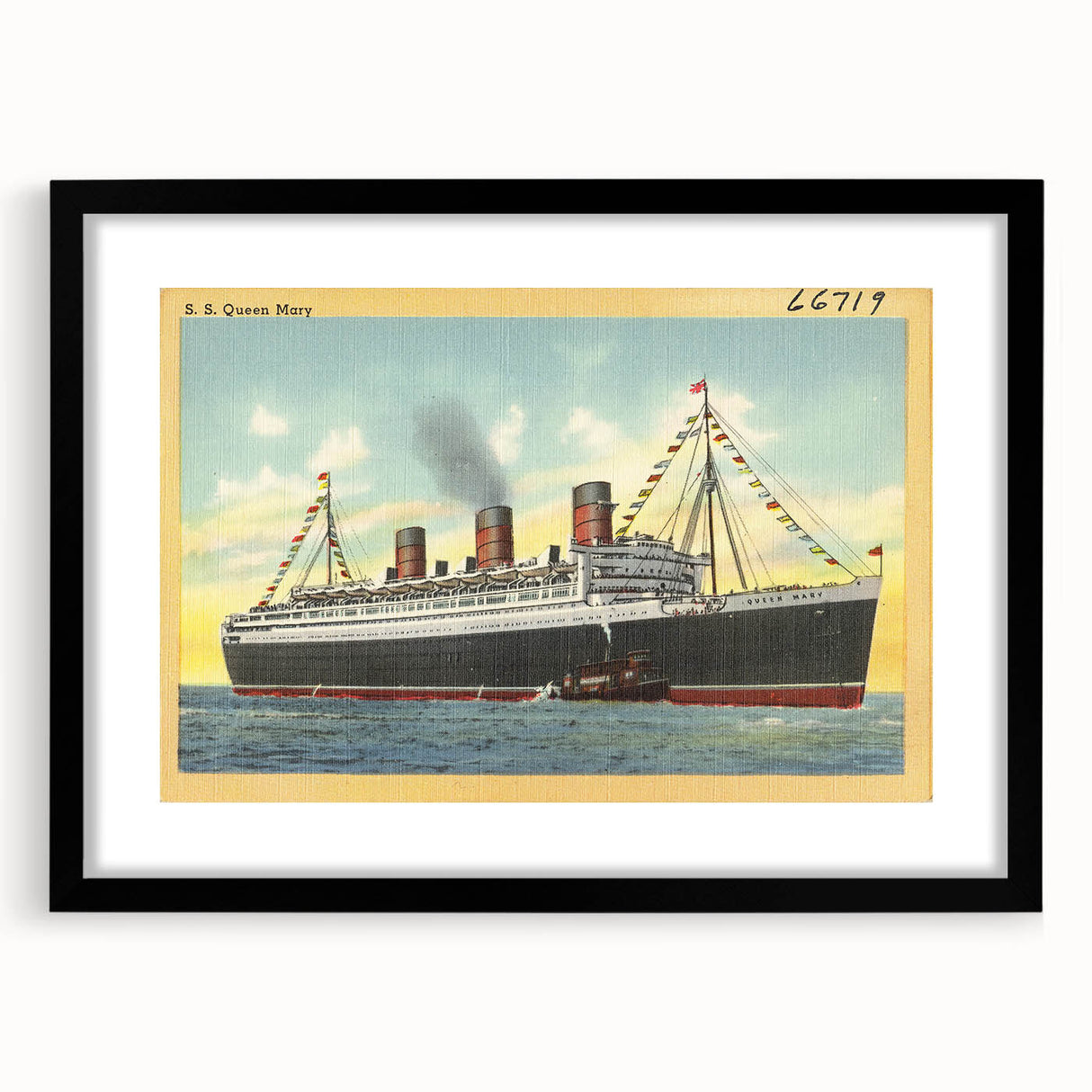 S.S. Queen Mary Poster – Vintage Ocean Liner Travel Art