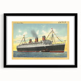 S.S. Queen Mary Poster – Vintage Ocean Liner Travel Art