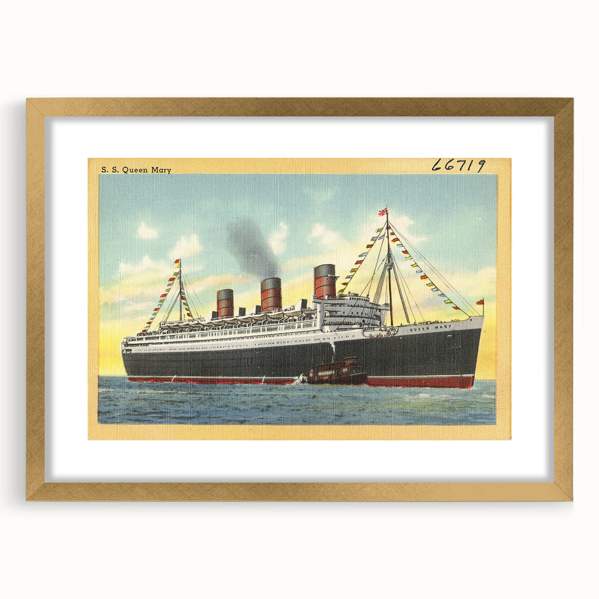 S.S. Queen Mary Poster – Vintage Ocean Liner Travel Art