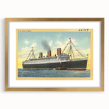S.S. Queen Mary Poster – Vintage Ocean Liner Travel Art