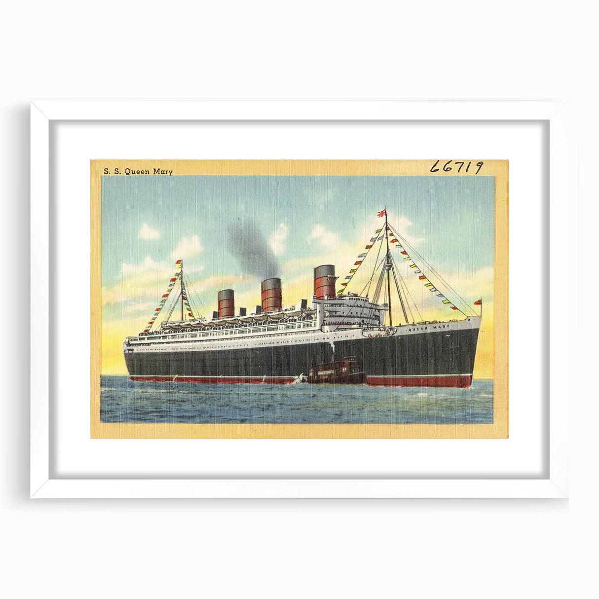S.S. Queen Mary Poster – Vintage Ocean Liner Travel Art