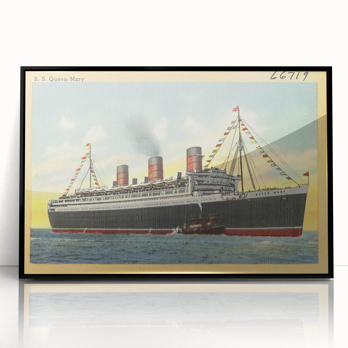 S.S. Queen Mary Poster – Vintage Ocean Liner Travel Art