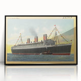S.S. Queen Mary Poster – Vintage Ocean Liner Travel Art