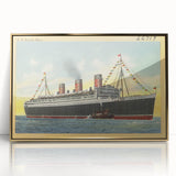 S.S. Queen Mary Poster – Vintage Ocean Liner Travel Art