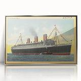 S.S. Queen Mary Poster – Vintage Ocean Liner Travel Art