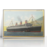 S.S. Queen Mary Poster – Vintage Ocean Liner Travel Art