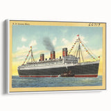 S.S. Queen Mary Poster – Vintage Ocean Liner Travel Art