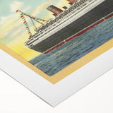S.S. Queen Mary Poster – Vintage Ocean Liner Travel Art