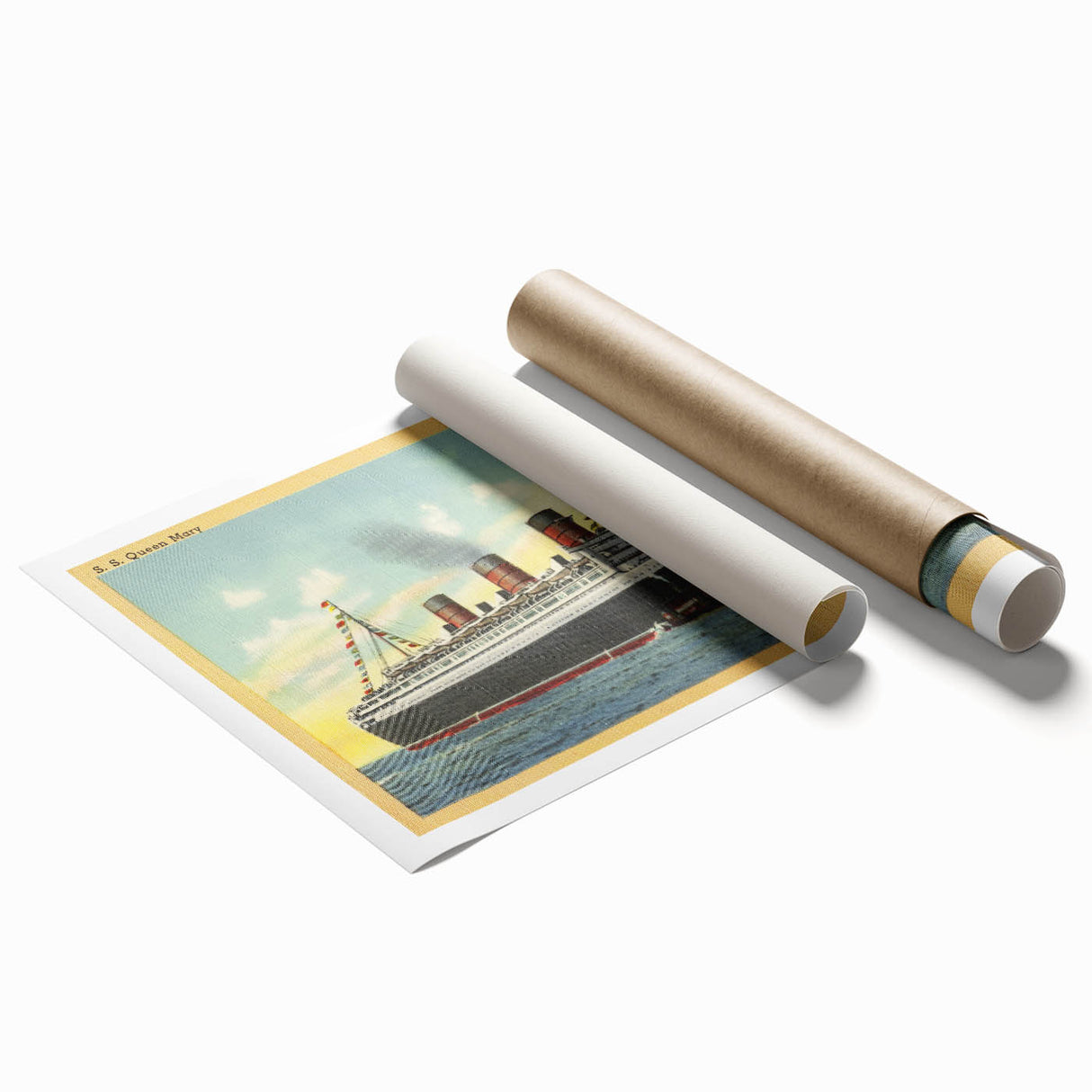 S.S. Queen Mary Poster – Vintage Ocean Liner Travel Art