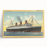 S.S. Queen Mary Poster – Vintage Ocean Liner Travel Art