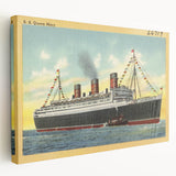 S.S. Queen Mary Poster – Vintage Ocean Liner Travel Art