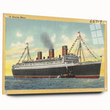 S.S. Queen Mary Poster – Vintage Ocean Liner Travel Art