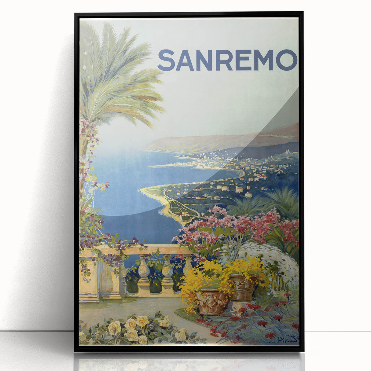Sanremo Vintage Travel Poster - Retro Coastal Italian Art