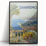 Sanremo Vintage Travel Poster - Retro Coastal Italian Art