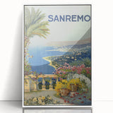 Sanremo Vintage Travel Poster - Retro Coastal Italian Art