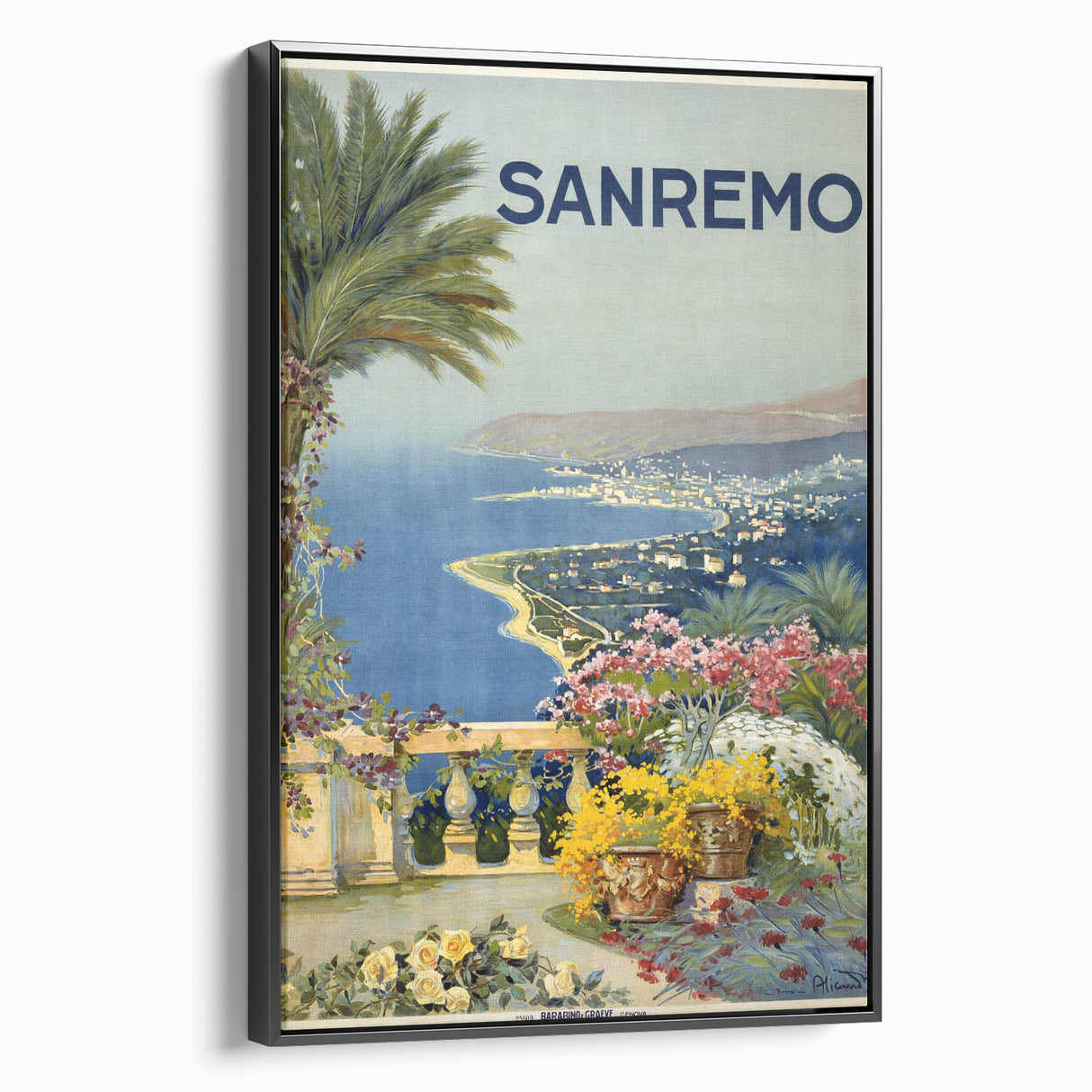 Sanremo Vintage Travel Poster - Retro Coastal Italian Art