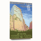 Zion National Park Vintage Travel Poster - Retro Nature Art