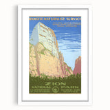 Zion National Park Vintage Travel Poster - Retro Nature Art