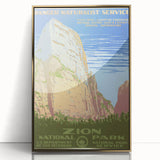 Zion National Park Vintage Travel Poster - Retro Nature Art