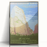 Zion National Park Vintage Travel Poster - Retro Nature Art