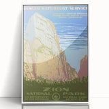 Zion National Park Vintage Travel Poster - Retro Nature Art