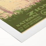 Zion National Park Vintage Travel Poster - Retro Nature Art